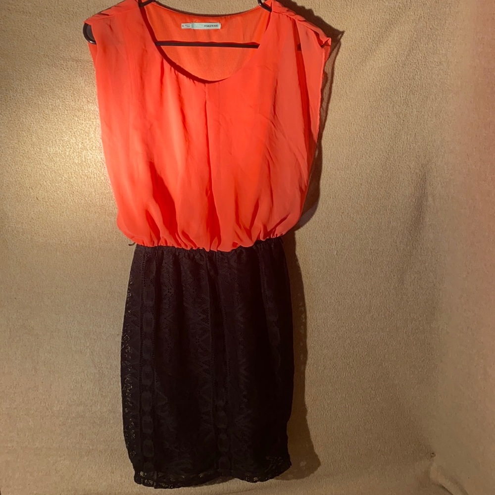 Women’s size small mini dress Maurice’s pink top black bottom
